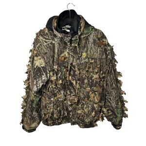 Scent Blocker Jacket Large Camo 3D Real Leaf Mossy Oak Zip Liner Hood Scentek